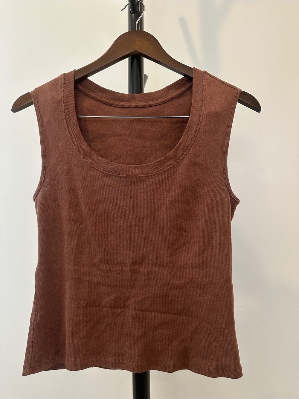 Free People Brown Scoop Neck Tank Top